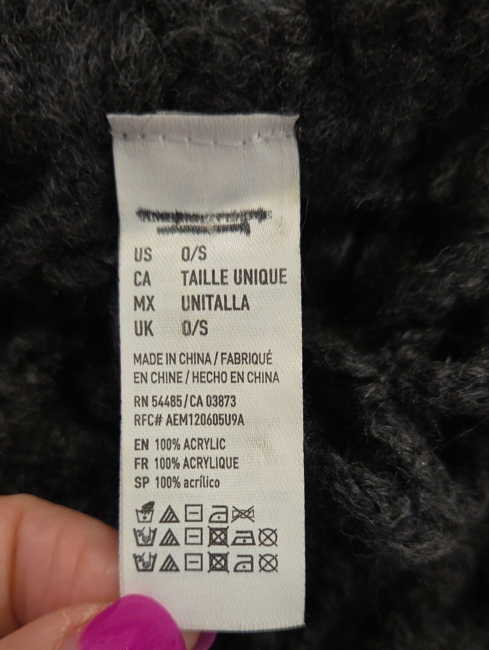 American Eagle Outfitters Charcoal Crochet Fringe Shawl - Picture 3 of 7